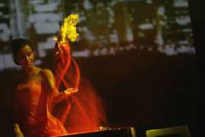 Still image from Teatro Línea de Sombra's performance of Amarillo