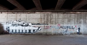 Ganzeer’s Tank v. Bicycle (Image Credit: STRIKE Magazine)